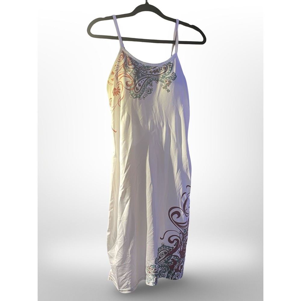 ATHLETA White Paisley Print Spaghetti Strap Maxi Dress Women's Size Medium